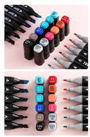 Ensemble de stylos marqueurs d'art-Couleurs vives, stylos marqueurs de qualité supérieure pour le dessin, l'esquisse et les projets de bricolage