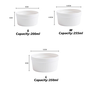 Ramequins en céramique personnalisés avec logo pour la cuisson, 6 oz, 8 oz, 12 oz, résistants au four, pour crème brûlée et soufflé, avec impression de logo - Product Image 2