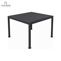 Pergola en aluminium Aeolian Veldt avec toit à lames motorisées, bioclimatique, pour jardin extérieur, gazebo imperméable