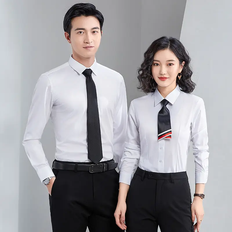 Professional Business Shirts Wear Long-Sleeved Anti-Wrinkle Shirts Slim Formal Shirts For Men