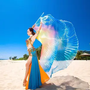 Yifusha 온라인 판매 다채로운 망토 할로윈 축제 배꼽 춤 날개 무대 댄스 공연 날개 망토