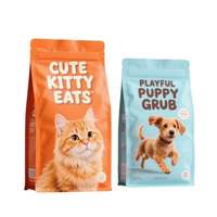 Sachets refermables personnalisés avec logo, en PET gaufré de qualité alimentaire, pour l'emballage d'aliments pour chiens et chats