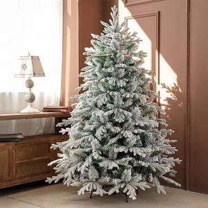 Árbol de Navidad Artificial de Alta Calidad de 180 cm, Color Blanco Nieve, con Luces LED para Fiestas Navideñas, Directo del Fabricante - Product Image 1