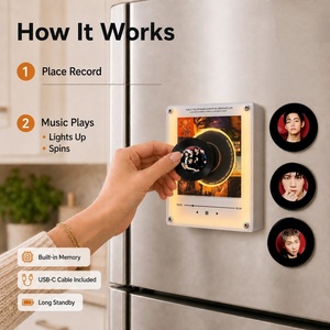 Imán para Refrigerador con <span class=keywords><strong>Fotos</strong></span> Personalizadas, Reproductor <span class=keywords><strong>de</strong></span> Música Táctil NFC, Caja <span class=keywords><strong>de</strong></span> Música NFC Giratoria Estilo Vinilo, Adhesivo para Refrigerador - Product Image 4