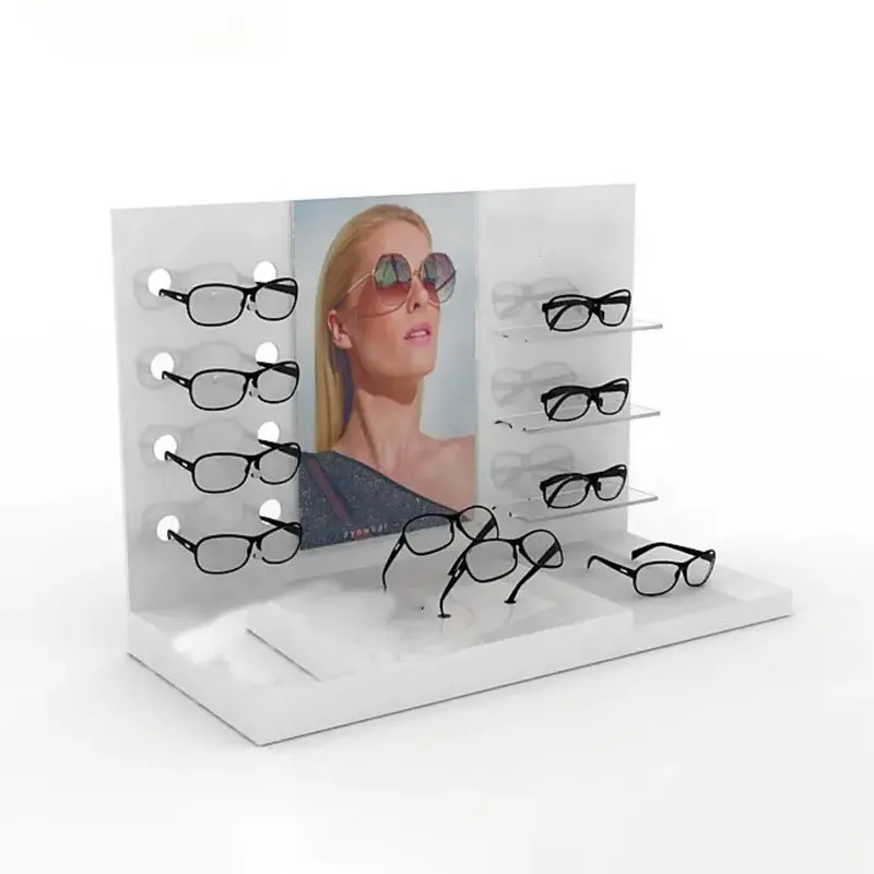 Présentoir acrylique personnalisé pour lunettes de bureau/lunettes de soleil Présentoir de support multicouche et supports