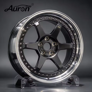 ล้อแม็กซ์อะลูมิเนียมอัลลอย Auron สีดำเงา ขอบขัดเงา 5 ก้าน แบบชิ้นเดียว สำหรับรถยนต์นั่งส่วนบุคคล ปรับปรุงและอัปเกรดล้อ - Product Image 1