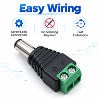 Prise d'alimentation mâle DC 5,5x2,5 mm avec bornes à vis pour adaptateur d'alimentation de bande LED CCTV