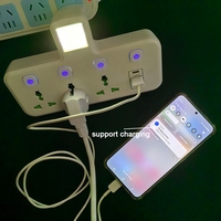 Con interruptores LED para luces nocturnas, botones, PC, a prueba de fuego, inalámbrico, USB tipo C y convertidores de 3 tomas de corriente.