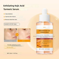 Sérum exfoliant au curcuma et à l'acide kojique AHA BHA, gommage doux pour le visage, élimine les peaux mortes, améliore le teint terne et inégal, 30 ml