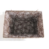 Panier de rangement rectangulaire tressé avec couvercle pour organiser les collations, les jouets et les objets décoratifs