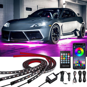 Kit d'éclairage LED sous carrosserie OEM ODM pour voitures et camions, avec effets de poursuite de couleur Dream Color, RGB et RGBIC, et éclairage néon sous châssis - Product Image 1