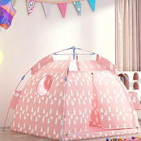 Tente de jeu pour enfants d'intérieur, 4-6 ans, portable, entièrement automatique, pliable, monocouche, en polyester, résistante au soleil, 130*130*120cm