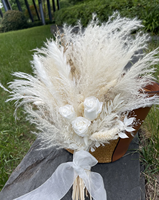 Bouquet de mariée en herbe de la pampa blanche et eucalyptus, 45 cm, fleurs séchées, décoration intérieure, Saint-Valentin, Noël, vente en gros
