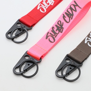Custom Printed Short Wrist <b>Lanyard</b> With Heavy Duty Carabiner Durable Key <b>Lanyard</b> for Cafe Staff & Customer Giveaways - Product Image 4