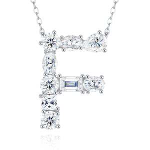 Collier en Moissanite VVS à Taille Multiple Certifiée Diamant (Testeur de Diamant Inclus) Lettre <span class=keywords><strong>F</strong></span>, en Argent 925 Plaqué Platine, Bijou Fin et Élégant - Product Image 1