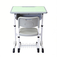 Ensemble table et chaise d'école en métal moderne pour enfants, bureau d'étude ergonomique à hauteur réglable et mobilier de bureau