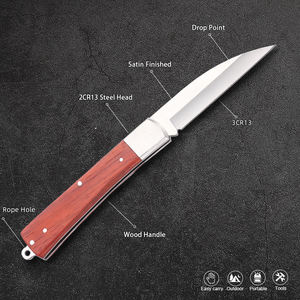 سكين تطعيم منزلي احترافي من الفولاذ المقاوم للصدأ قابل للطي، أدوات حدائق خشبية، منتجات ألمانية معاد تدويرها - Product Image 3