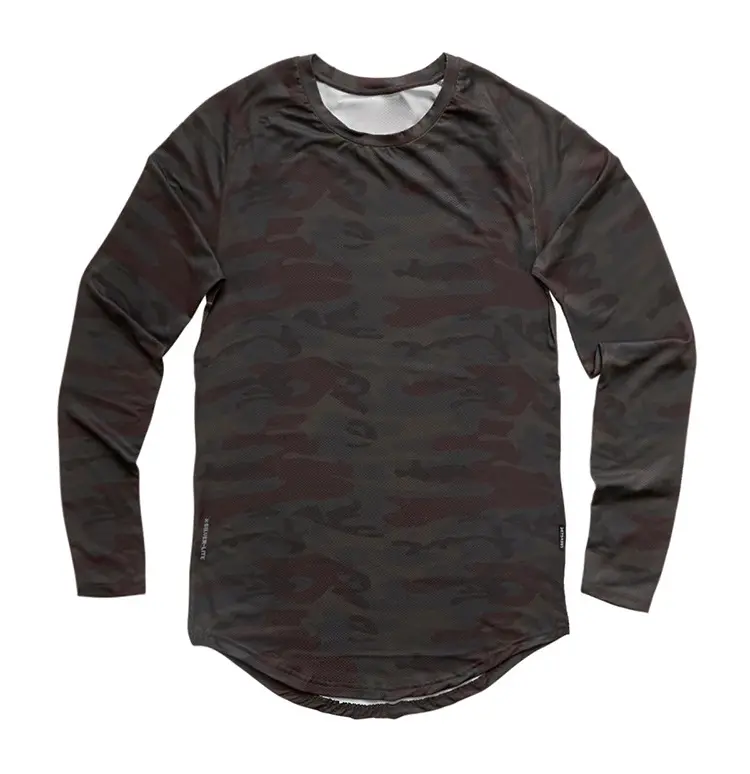 Sport T Shirts Slim Fit Men's T-shirts High Quality Long Sleeve Drop Cut Custom Plain Cotton Spandex Jersey Print Pattern Sporty