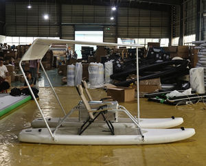 <span class=keywords><strong>Bateau</strong></span> à pagaies électrique gonflable <span class=keywords><strong>de</strong></span> luxe pour 2 à 4 personnes, en aluminium et PVC, avec auvent, planche <span class=keywords><strong>de</strong></span> SUP pour la pêche - Product Image 5