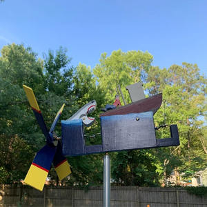 Neue JAWS_Whirligig Holzhai Windmühle Outdoor Garten Innenhof Ornamente Holzhandwerk - Product Image 4