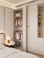Armoire personnalisée pour enfants, armoire de rangement pour chambre d'enfant avec bureau, meubles pour enfants en bois massif moderne