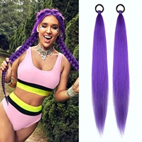 Extensions capillaires tressées en fibre haute température pour filles, 2 pièces, style queue de cheval, avec élastique, pour le marché transfrontalier Amérique-Europe