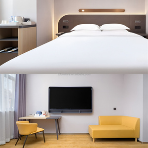 Custom Modern Hotel Bed with Laminate Wood <b>Headboard</b> King Size Platform Bed Frame Guest Room Furniture for Budget Hotel Motel - Product Image 6