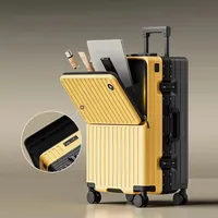 Valise Bunnyfly avec poche avant, roulettes silencieuses, serrure TSA, port de charge, valises de voyage 20/24/26 pouces