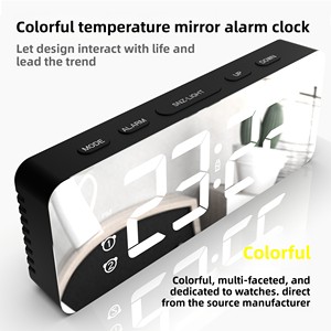 Réveil numérique LED moderne avec fonction de changement de couleur RVB, corps en plastique pour étudiants - Product Image 3