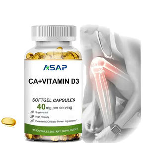 Suplementos OEM Densidad ósea Calcio líquido Líquido Gotas de vitamina D Vitamina D3 Cápsulas blandas - Product Image 1