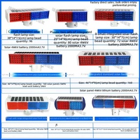 Vente en gros d'usine : Gyrophare solaire d'avertissement rouge et bleu double face, portable, pour la sécurité routière nocturne et les chantiers