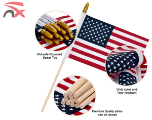Drapeaux à main promotionnels en gros du <span class=keywords><strong>drapeau</strong></span> national <span class=keywords><strong>des</strong></span> <span class=keywords><strong>États</strong></span>-<span class=keywords><strong>Unis</strong></span> pour revendeurs et événements - Product Image 5