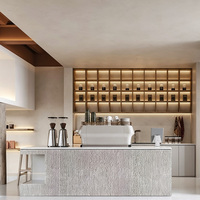 Comptoir de service moderne pour café, vitrine en verre LED, comptoir de bar personnalisé, design intérieur pour barista