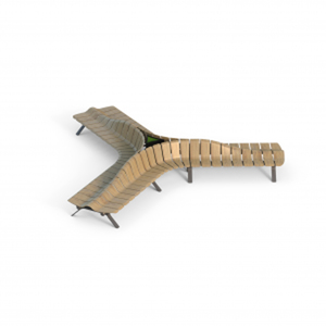Banc d'extérieur en bois, meubles urbains, Design moderne, sièges de jardin, en forme de Triangle, véhicule tout-terrain, 1 pièce - Product Image 1