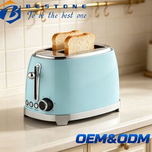 Mint Green 2 Slice <b>Toaster</b> With Defrost Reheat Cancel Function Mechanical Timer Household Use Retro Style - Product Image 2