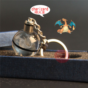 Vente en gros de porte-clés en cristal Charizard K9 de 30 mm avec LED pour cadeau d'enfant - Product Image 5