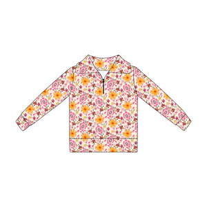 Précommande – Haut à manches longues pour filles avec fermeture éclair et motifs floraux – Nouvelle collection de vêtements de boutique à la mode – Vente en gros – Prix d'usine pour enfants – Vêtements d'automne - Product Image 6
