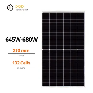 650w 660w 675w 680w 가득 차있는 까만 hotsale 광전지 패널 halfcut 가정을 위한 단청 태양 전지판 배열