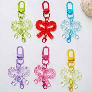 Lindo Llavero de Acrílico Transparente con Lazo de Plástico Colorido, Colgante para Bolsa, Anillo para Llaves, Decoración para Mochila, Regalo - Product Image 2