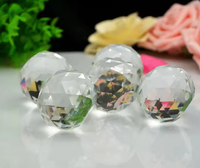 Taille personnalisée prisme en verre cristal boule à facettes goutte suspension diamant taillé boule de verre cristal à facettes