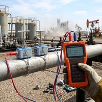 Real-Time Data Display High Precision Handheld Aluminum Ultrasonic Flowmeter Liquid Water Accurate Measurement Clamp-On