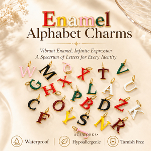 Dijes de Alfabeto Esmaltados |   Colgantes de Letras del Alfabeto de la A a la Z en Acero Inoxidable Chapado en Oro PVD de 18K para Fabricación de Joyería DIY - Product Image 1