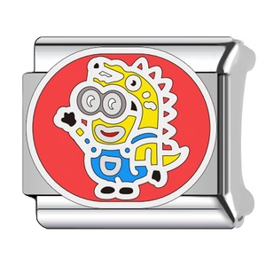 Stocked Stainless Steel Detachable Italian Module Bracelet <b>Men</b> and Women Minion Pattern Splicing DIY Bracelet Jewelry Gift - Product Image 4