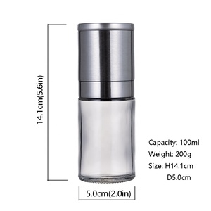 Royaltop Clear Glas Peper En Zout <span class=keywords><strong>Shaker</strong></span> Verstelbare Geborsteld Rvs Cap Handleiding Spice Mill Voor Professionele Koks