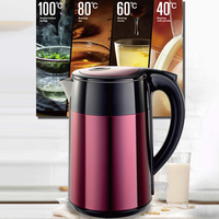 Bouilloire électrique en acier inoxydable 304, 1,8 L, 2200 W, double isolation, ébullition rapide, pour la maison, le bureau, le thé, le café, RAF R.7872