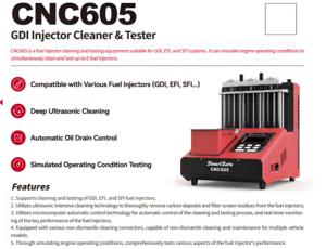 Nettoyeur d'injecteurs de carburant SmartSafe CNC605 en alliage d'aluminium à ultrasons GDI EFI SFI, réservoir de carburant 3L, injecteurs diesel Common Rail, 350W 12 - Product Image 3