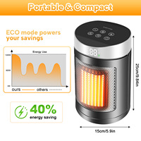 Chauffage électrique portable mini avec télécommande, radiateur céramique PTC intelligent pour bureau et maison