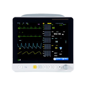 Système de surveillance portable professionnel pour soins intensifs (CCU) et soins post-opératoires (CCPO) de 12 pouces, ECG, NIBP, SpO2, température, moniteur portable vétérinaire - Product Image 2