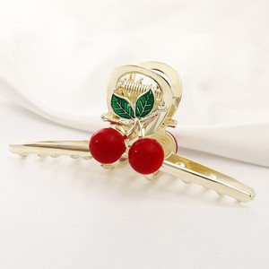Wholesale Fashionable Fruit <b>Hair</b> Claw Clip Cherry Alloy Cross Clips Eco-Friendly for Women Daily Use - Product Image 3