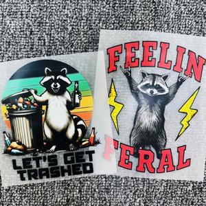 <span class=keywords><strong>Pegatinas</strong></span> de Transferencia Térmica DTF Personalizadas con Diseño de Mapache Travieso y Satírico, Listas <span class=keywords><strong>para</strong></span> Imprimir en <span class=keywords><strong>Ropa</strong></span> - Product Image 4